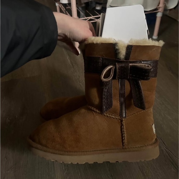 UGG Shoes - UGG Josette boots in the chestnut color with a leather bow accent